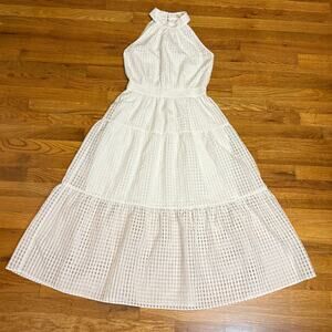 Adelyn Rae Women’s XS White Checker Angel Check Seersucker Sleeveless Dress Chic